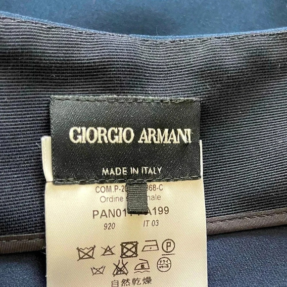 GIORGIO ARMANI SILK BLEND MIDI SKIRT IN NAVY BLUE LUXURY old money - Picture 6 of 12